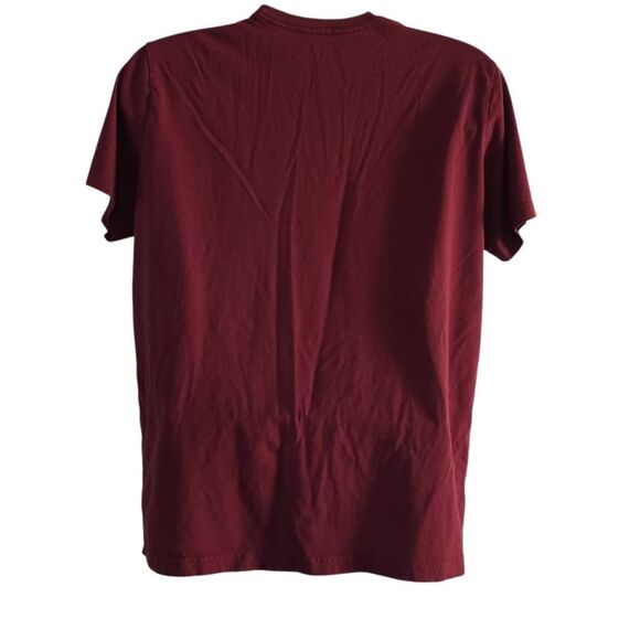 Def Leppard Men's Size Large Burgundy Yellow Logo Short Sleeve T-shirt - Picture 4 of 4